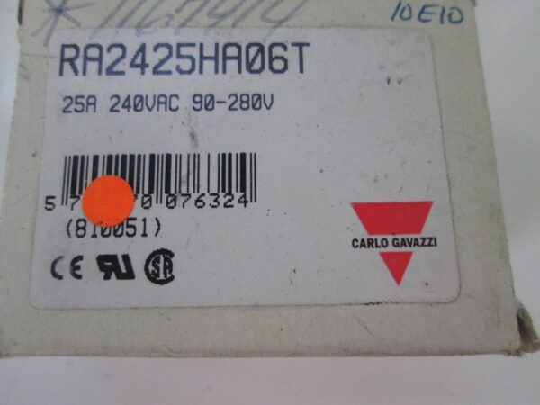 Carlo Gavazzi RA2425HA06T 25A 240 VAC 90-280 Volt Industrial