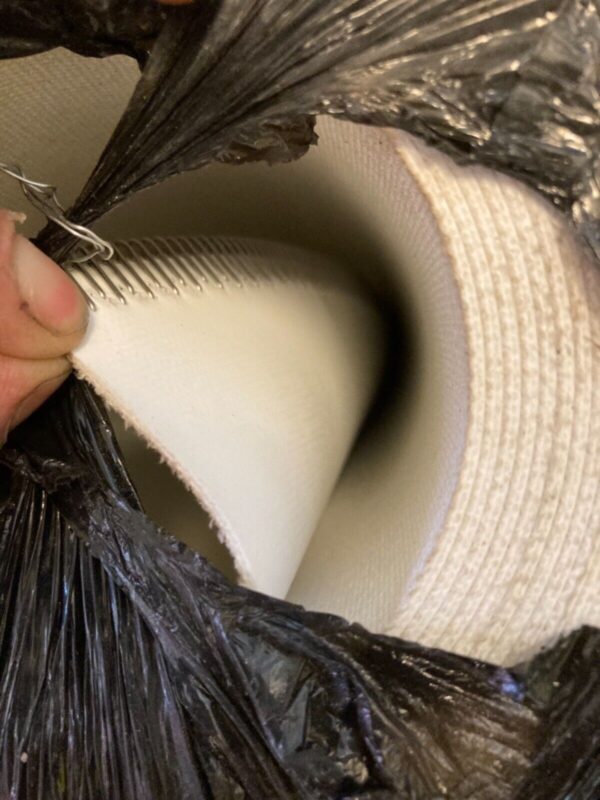 18” x 65.5’ Regional Supply Inc White w/ Clipper Lace FMB-5EQ Conveyor Belt - Image 2
