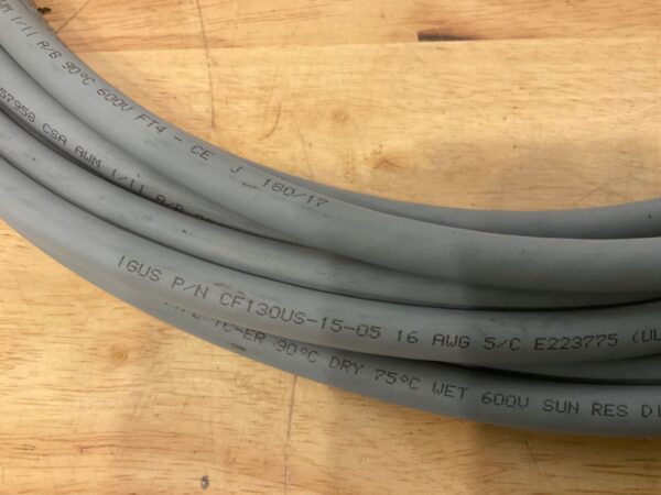 Igus Multi Conductor Cable Chainflex Series CF13OUS-15-5 16 AWG 25’ Gray - Image 2