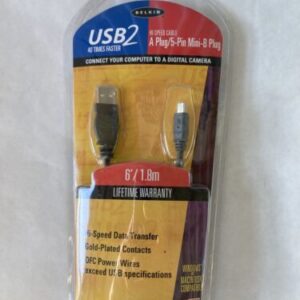 Belkin USB2 Hi Speed Cable A Plug/5-Pin-B Plug 6ft 24K Gold Plated
