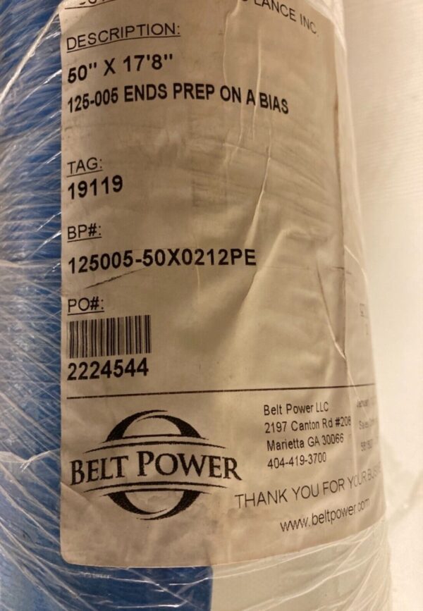 50”W X 17’8”L White Food Grade Conveyor Belt Power 125005 Prepared Ends - Image 2