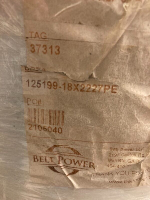 18”W x 185’7”L White Conveyor Belt Power 125199 FMB-5EQ Prep - Image 6