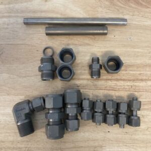 Swagelok Lot Of Titanium pieces as pictured Includes TIFUF TIJSK TIBRM TIBRE