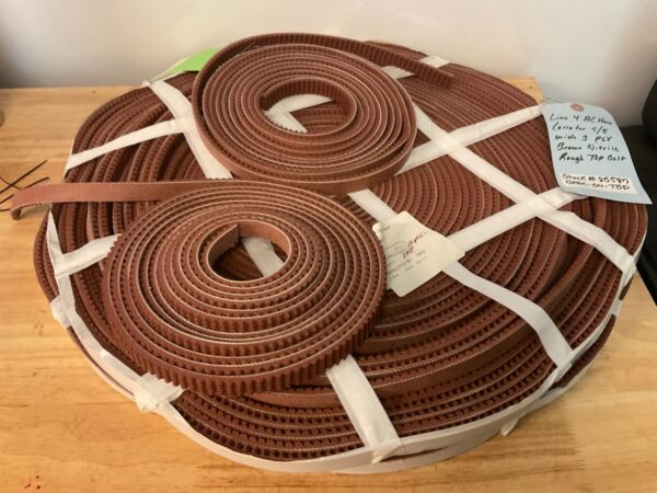 200’+ Brown Nitrile Rough Top Conveyor Belt 3 Ply 5/8” Wide for AC HORN COLLATOR - Image 3