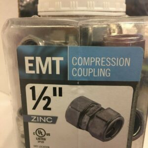 45 Pack Halex 22205B Electrical Metallic Tubing Compression Coupling 1/2" Zinc