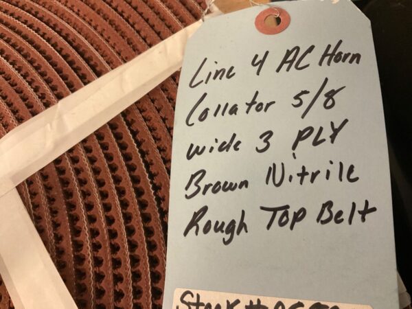 200’+ Brown Nitrile Rough Top Conveyor Belt 3 Ply 5/8” Wide for AC HORN COLLATOR - Image 7