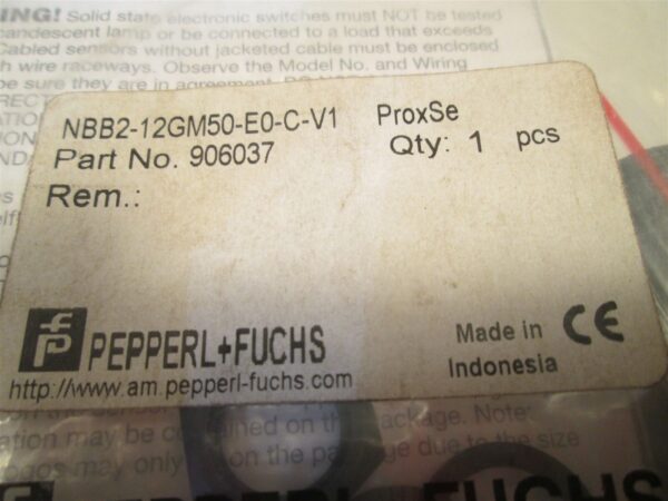 Pepperl Fusch Proximity Sensor NBB2-12GM50-E0-C-V1 Part # 906037 - Image 2