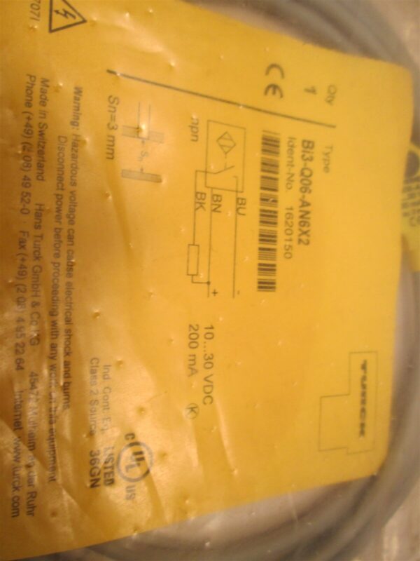Turck Bi-Q06-AN6X2 ID# 1620150 Sensor Proximity Switch - Image 2