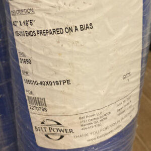 4 Rolls 40” W 16’5” L Blue Conveyor Belt Power 105-010 End Prepared Bias 2 Ply