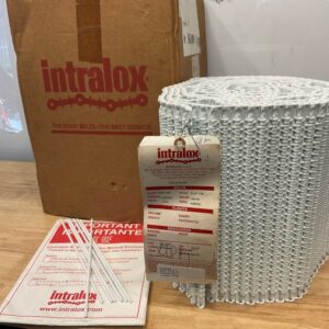 Intralox Series 1100 White Flat Top Acetal Conveyor Belt 12" Flights 2"