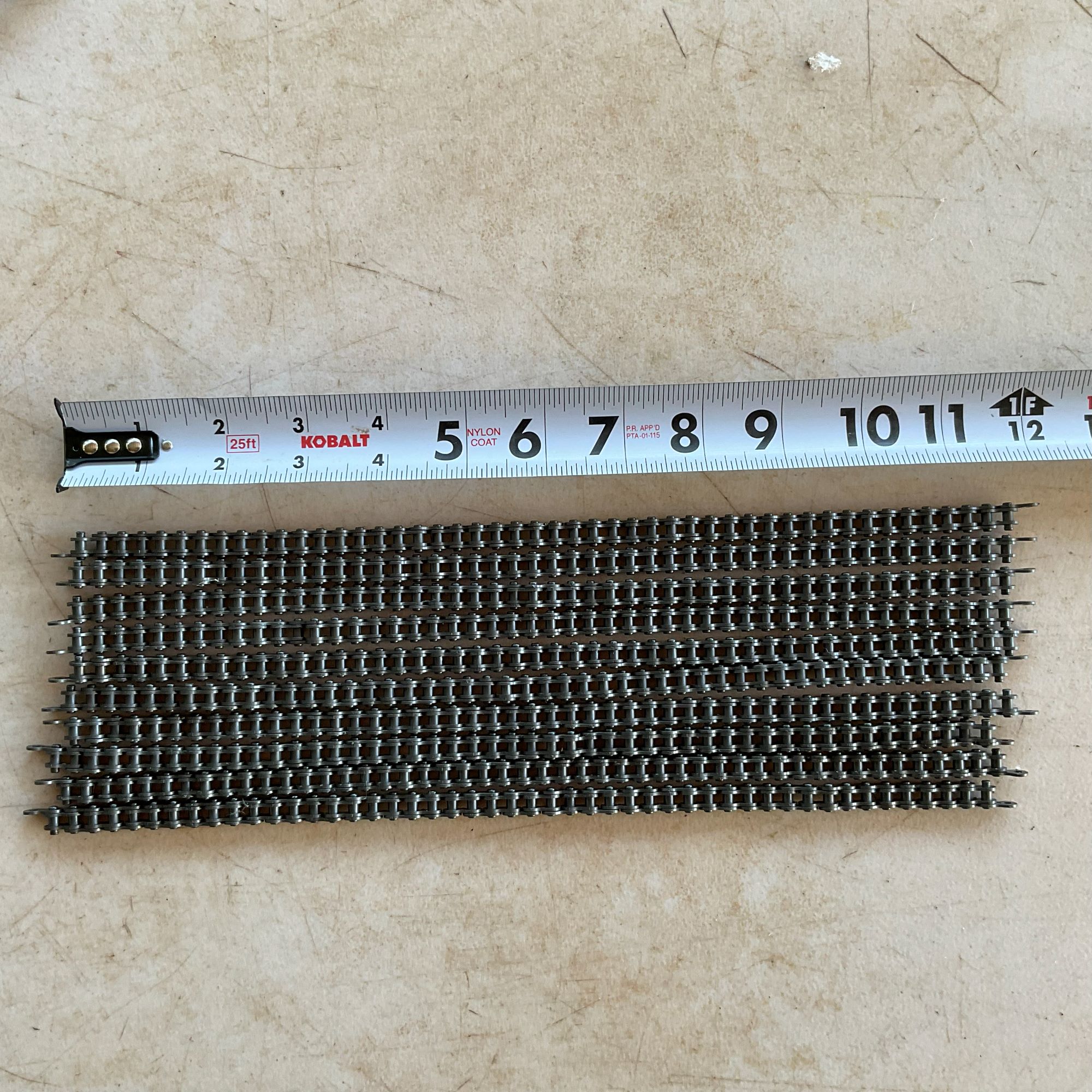 A 6M 7-25 Nylon Thermoplastic Roller Chain 1ft