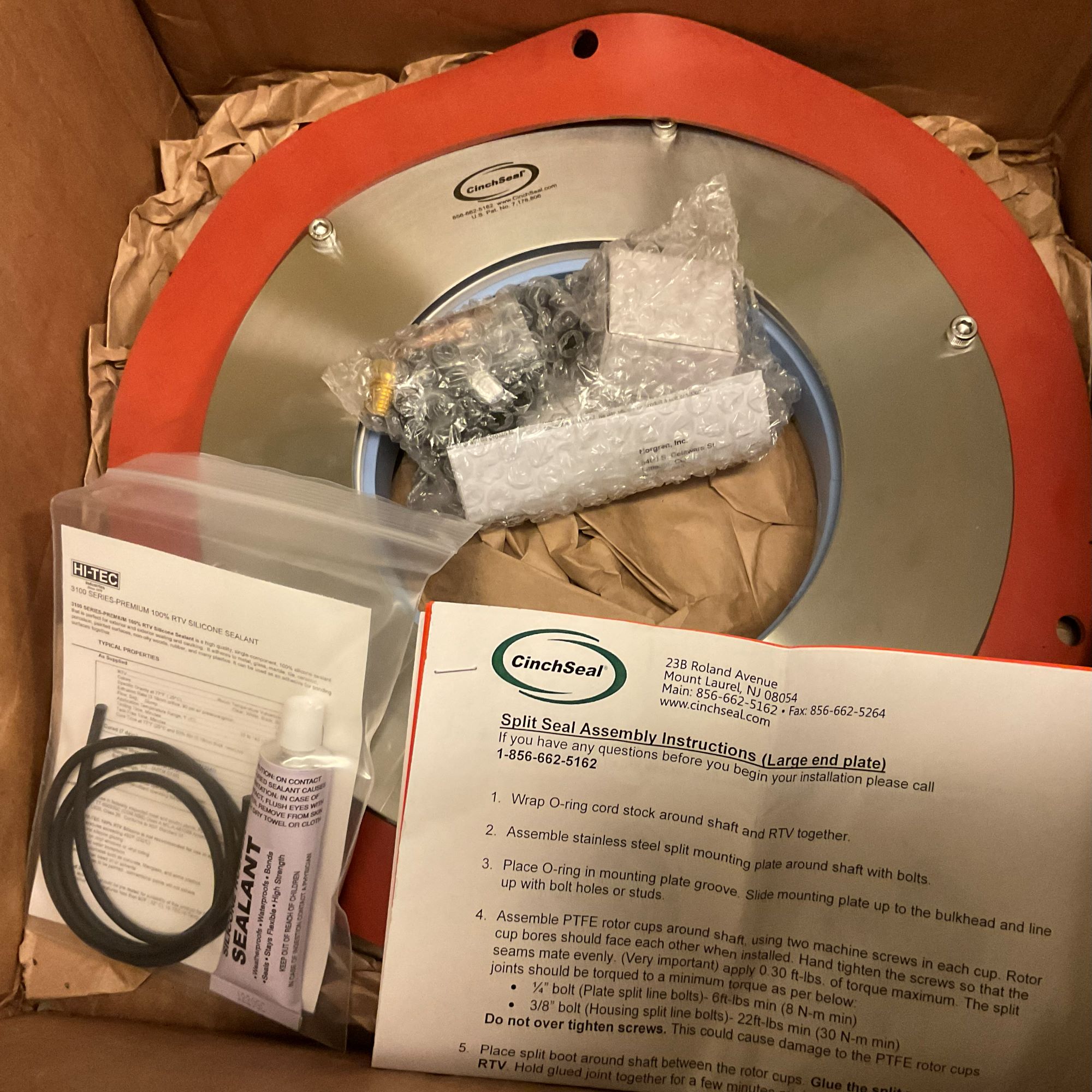 DWG4630 CinchSeal 6.25" Split 304SS Seal